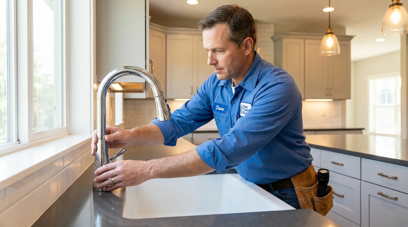Kitchen faucet installation by Johns Plumbing LLC in Swansboro
